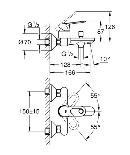 Grohe BauLoop Смеситель для ванны, хром (23603000) Grohe BauLoop Смеситель для ванны, хром (23603000)