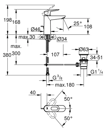 Grohe BauLoop Змішувач для раковини M-розмір, хром (23762000) Grohe BauLoop Змішувач для раковини M-розмір, хром (23762000)