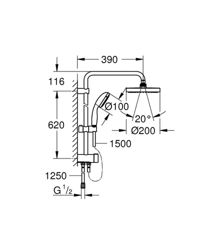 Grohe New Tempesta System Душевая система, хром (27389002)