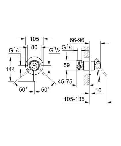 Grohe BauClassic Смеситель для душа, хром (29048000) Grohe BauClassic Смеситель для душа, хром (29048000)