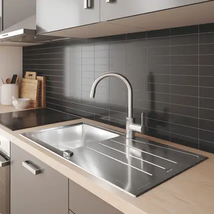 Змішувач для кухні з висувним виливом Grohe Eurostyle Cosmopolitan (31126004) Змішувач для кухні з висувним виливом Grohe Eurostyle Cosmopolitan (31126004)