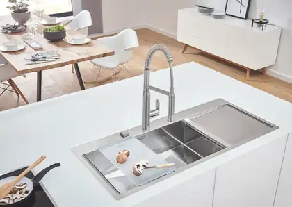 Мийка кухонна Grohe EX Sink K1000 (подвійне крило зліва) (31581SD0) Мийка кухонна Grohe EX Sink K1000 (подвійне крило зліва) (31581SD0)
