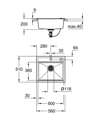 Композитна мийка для кухні Grohe K700 (31651AT0) Композитна мийка для кухні Grohe K700 (31651AT0)