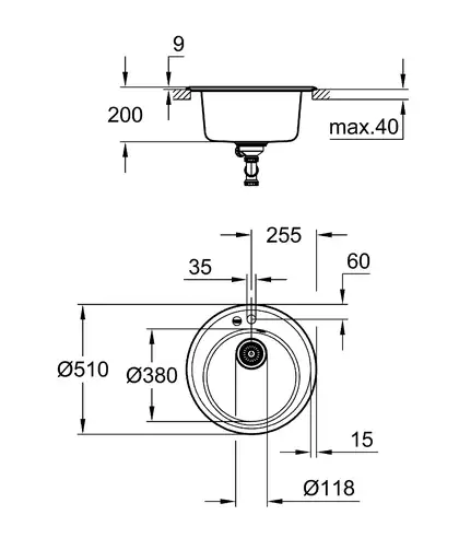 Композитна мийка для кухні Grohe K200 (31656AP0) Композитна мийка для кухні Grohe K200 (31656AP0)