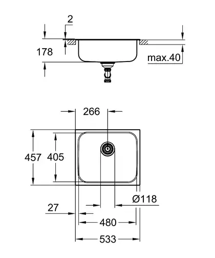 Мийка для кухні із нержавіючої сталі Grohe K200 (31719SD0) Мийка для кухні із нержавіючої сталі Grohe K200 (31719SD0)