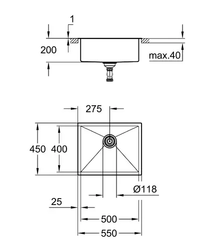 Мийка для кухні із нержавіючої сталі Grohe K700 (31726SD0) Мийка для кухні із нержавіючої сталі Grohe K700 (31726SD0)