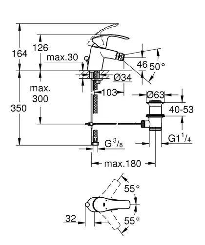 Змішувач для біде Grohe Eurosmart, хром (32929002)