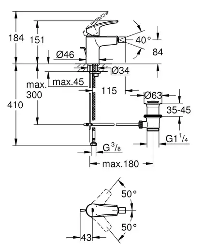 Grohe Eurosmart New Смеситель для биде, хром (32929003)