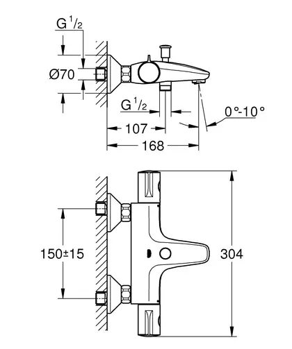 Grohe Grohtherm 800 Термостат для ванни, хром (34576000) Grohe Grohtherm 800 Термостат для ванни, хром (34576000)