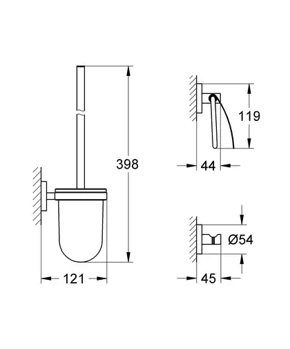 Набір аксесуарів 3 в 1 Grohe Essentials New (40407001) Набір аксесуарів 3 в 1 Grohe Essentials New (40407001)