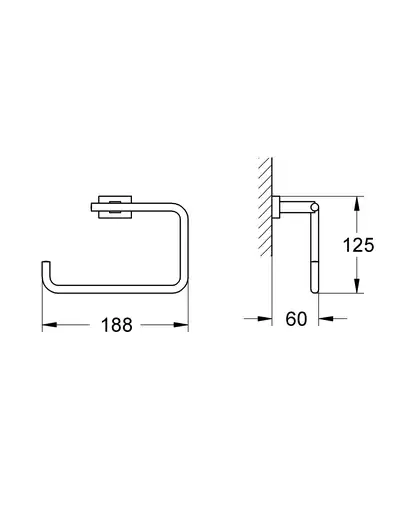 Кільце для рушника Grohe Essentials Cube New (40510001) Кільце для рушника Grohe Essentials Cube New (40510001)