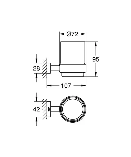 Стакан для зубних щіток Grohe Essentials Cube New (40755001)