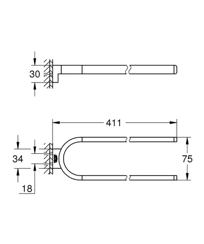 Подвійний тримач для рушників Grohe Selection (41059000)
