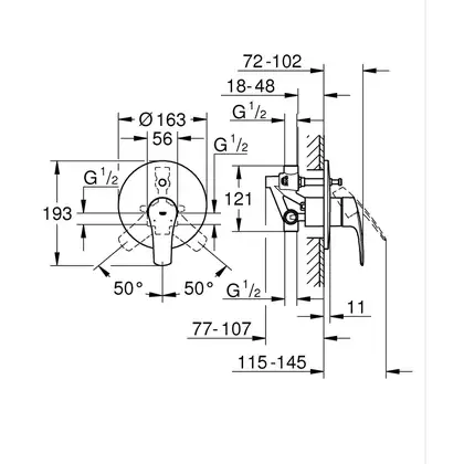 Grohe Eurosmart Скрытая душевая система, хром (UA25183003) Grohe Eurosmart Скрытая душевая система, хром (UA25183003)