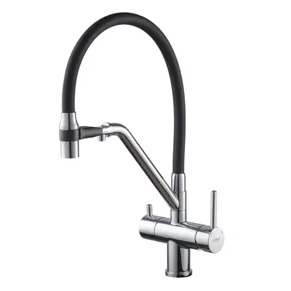 KOER KB-72006-01 Смеситель для кухни, хром/черный (KR3379) KOER KB-72006-01 Смеситель для кухни, хром/черный (KR3379)
