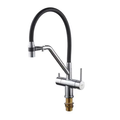 KOER KB-72006-01 Смеситель для кухни, хром/черный (KR3379) KOER KB-72006-01 Смеситель для кухни, хром/черный (KR3379)