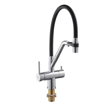 KOER KB-72006-01 Смеситель для кухни, хром/черный (KR3379) KOER KB-72006-01 Смеситель для кухни, хром/черный (KR3379)