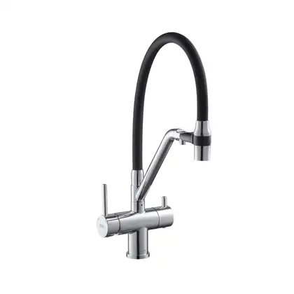 KOER KB-72006-01 Смеситель для кухни, хром/черный (KR3379) KOER KB-72006-01 Смеситель для кухни, хром/черный (KR3379)