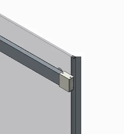 Koer SR SD02-140x200 Дверь в нишу, прозрачное стекло, хром (KR5383)
