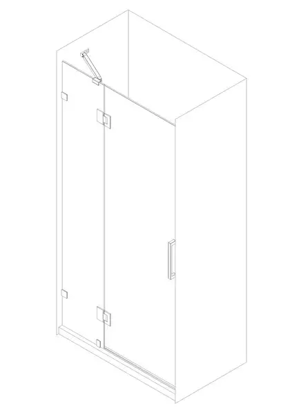 KOER SR SD04 Двері в нішу, прозоре скло, хром (KR5387)