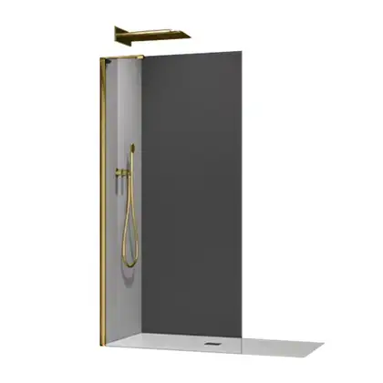 KOER SR SP02-100x200 Walk-In, прозрачное стекло, матовое золото (KR5396)
