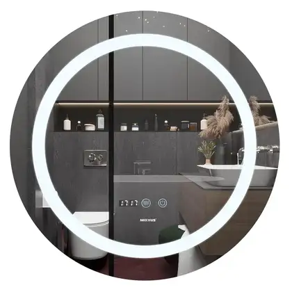 Дзеркало Mixxus PLAIN MC02-60 з Led Touch, Anti-fog, димером, регулятором яскравості, годинником (M (MI6012)