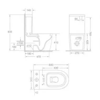 Чаша унітазу-компакту Mixxus Ellipse-0403-T3 Bowl 640х360х835 Tornado 3.0 без сидіння (MI8345) Чаша унітазу-компакту Mixxus Ellipse-0403-T3 Bowl 640х360х835 Tornado 3.0 без сидіння (MI8345)
