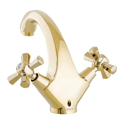 Mixxus Premium Retro Gold-161 Смеситель для умывальника, золото (MI5848) Mixxus Premium Retro Gold-161 Смеситель для умывальника, золото (MI5848)