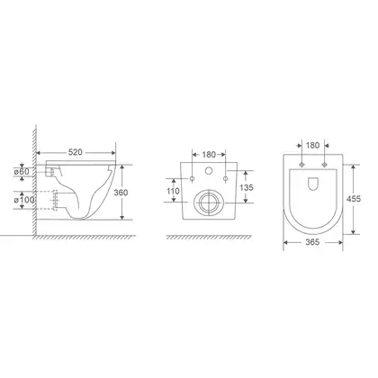 Mixxus Premium ELLIPSE Подвесной унитаз, черный (MP6591)