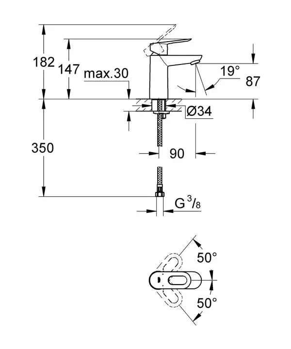 Змішувач для умивальника Grohe BauLoop (23337000) Змішувач для умивальника Grohe BauLoop (23337000)