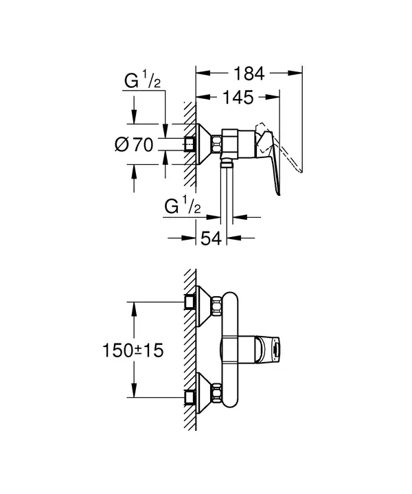 Змішувач для душу Grohe BauLoop (23634000)