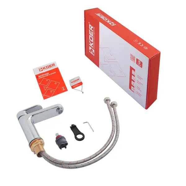 Koer KB-10030-01 Змішувач для умивальника, хром (KR5424) Koer KB-10030-01 Змішувач для умивальника, хром (KR5424)