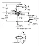 Grohe Cubeo Смеситель для биде S-размер, хром (1018102430)