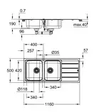 Мийка для кухні із нержавіючої сталі Grohe K500 (31588SD1)