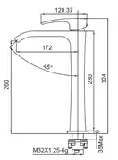 KOER KB-13007-04 Смеситель для умывальника, хром+белый (KR5153)