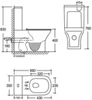 Унітаз-компакт Mixxus STYLE-0404-T3 650x350x830mm система змиву TORNADO 3.0 (MI7036)