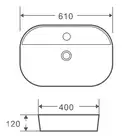 Умивальник накладний керамічний Mixxus Premium Ellipse-0202 610x400x120mm (MP6483)