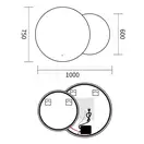 Дзеркало Mixxus Premium TOPPER MC01-100x75 з Led Touch, Anti-fog, димером (3-6,5kK) (MP6631)