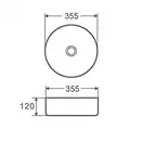 MIXXUS PREMIUM TOPPER-0102 Раковина накладна, біла (MP6680)
