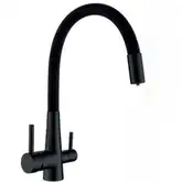 Змішувач для кухні Mixxus SUS-021 BLACK REFL.BLACK із силіконовим виливом, з виходом для питної вод (MI6214)