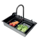 ZERIX ZH7546-SET-01 Мойка со смесителем, NANO-BLACK (ZM5575)