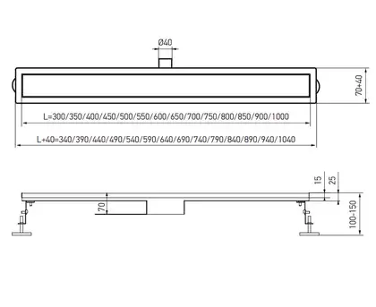 KOER FD29-70x300 Душевой трап, нержавеющая сталь (AC0621) KOER FD29-70x300 Душевой трап, нержавеющая сталь (AC0621)