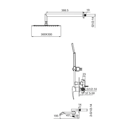 KOER KB-66007-01 Душевая система, хром (KR3464) KOER KB-66007-01 Душевая система, хром (KR3464)