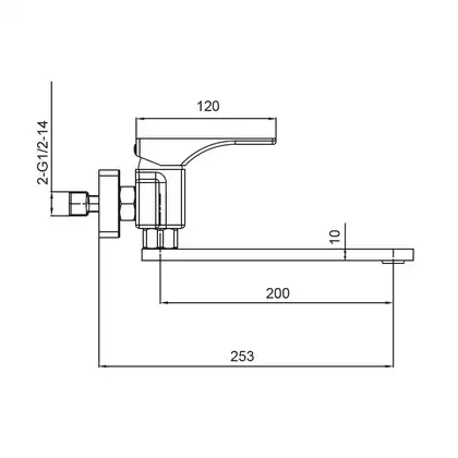 KOER KB-73010-05 Смеситель для кухни, черный (KR3491)