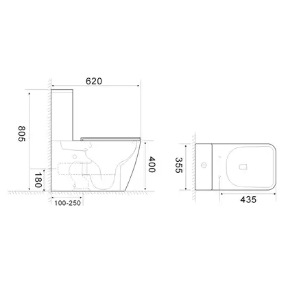 Mixxus Quadro-0404-T1 Унитаз-компакт, белый (MI8342) Mixxus Quadro-0404-T1 Унитаз-компакт, белый (MI8342)