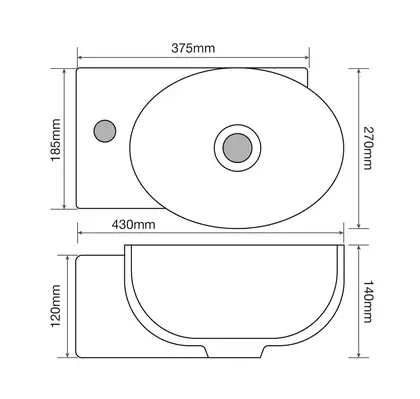 Mixxus Premium DIVERSE-1201-R Раковина, біла (MP6506) Mixxus Premium DIVERSE-1201-R Раковина, біла (MP6506)