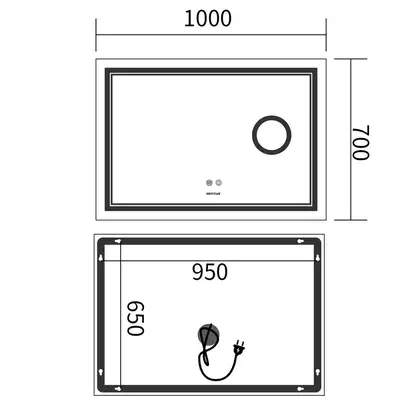 Дзеркало Mixxus Premium QUADRO MR20-100x70 з Led Touch, Anti-fog, димером, регулятором яскравості, (MP6622) Дзеркало Mixxus Premium QUADRO MR20-100x70 з Led Touch, Anti-fog, димером, регулятором яскравості, (MP6622)