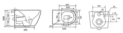 MIXXUS PREMIUM ELLIPSE-0309-T1 Унітаз підвісний, сірий (MP6655) MIXXUS PREMIUM ELLIPSE-0309-T1 Унітаз підвісний, сірий (MP6655)