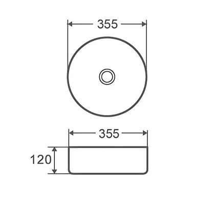 MIXXUS PREMIUM TOPPER-0102 Раковина накладна, біла (MP6680)
