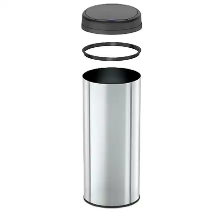 Відро для сміття сенсорне кругле Mixxus Premium Ellipse-TC0109 Chrome-Black 9л (хром-чорне) (MI7083